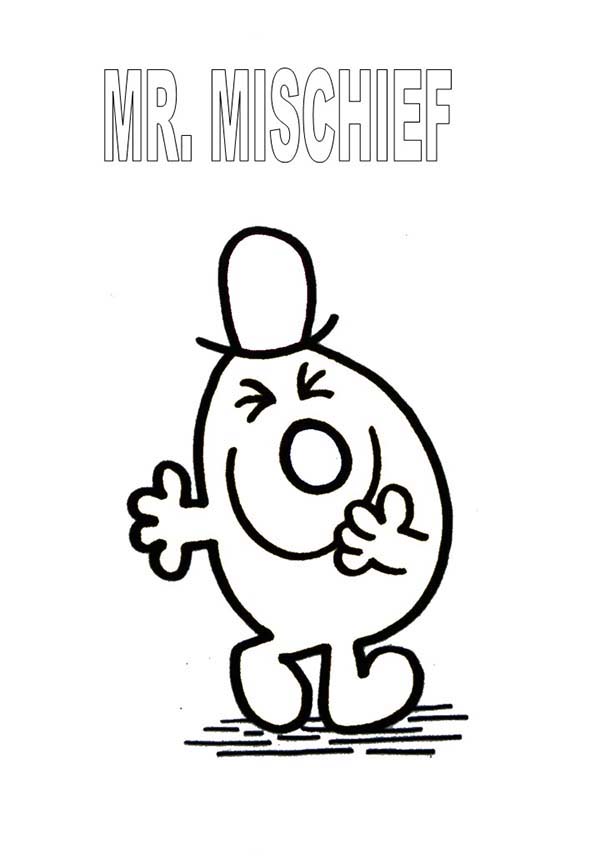 Mr Men and Little Miss, : Mr Mischief  from Mr Men and Little Miss Coloring Pages