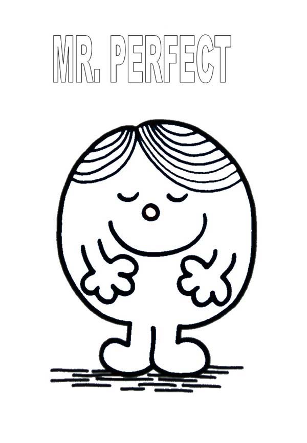 Mr Men and Little Miss, : Mr Perfect is so Handsome in Mr Men and Little Miss Coloring Pages