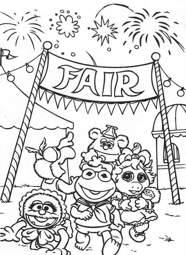Muppet Babies, : Muppet Babies Fireworks at Annual Baby Fair Coloring Pages
