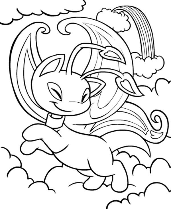 Neopets, : Neopets Playing Between White Clouds Coloring Pages