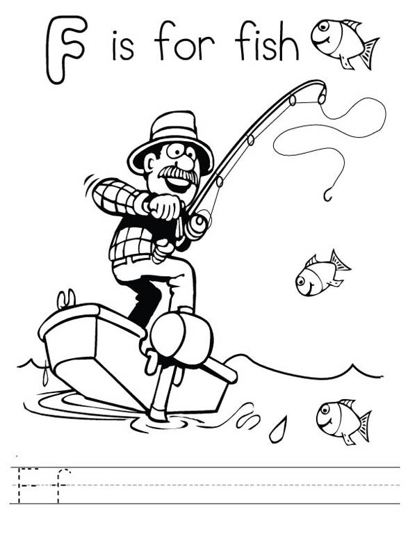 Letter F, : Preschool Learn Letter F Coloring Page