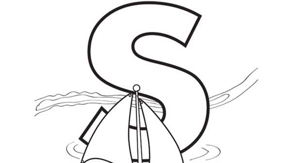 Letter S, : Sail is for Learn Letter S Coloring Page