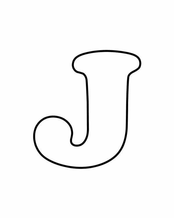 Letter J, : Small Case Letter J Coloring Page