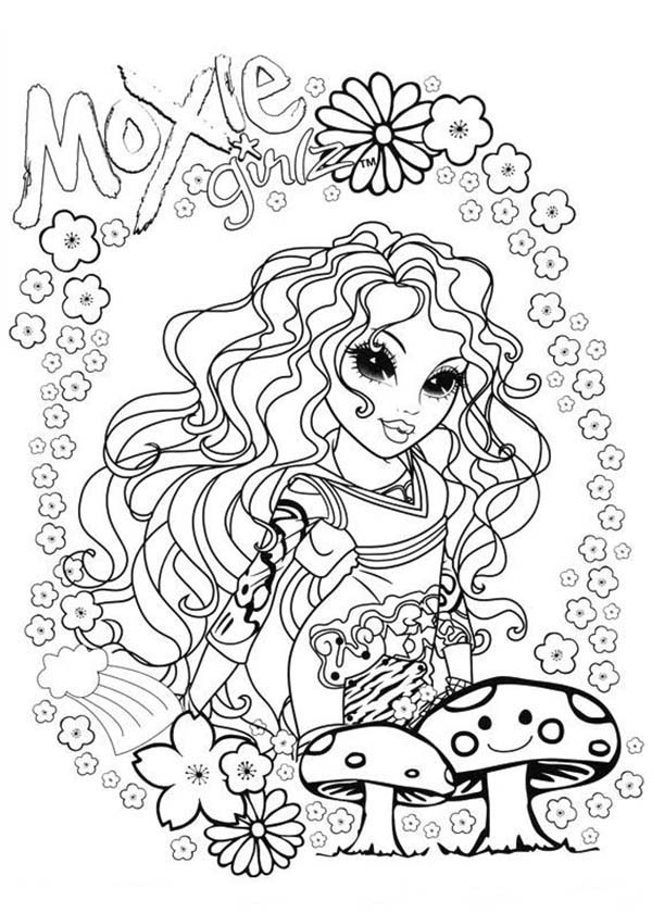 Moxie Girlz, : Sophina and Mushroom in Moxie Girlz Coloring Pages