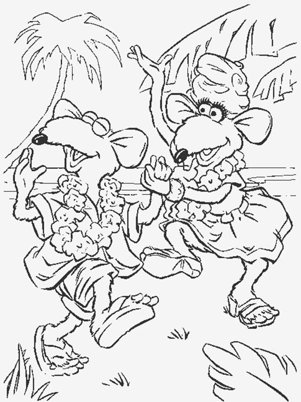 The Muppets, : The Muppets Dancing at the Beach Coloring Pages
