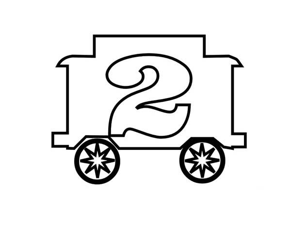 Number 2, : Train Number 2 Coloring Page