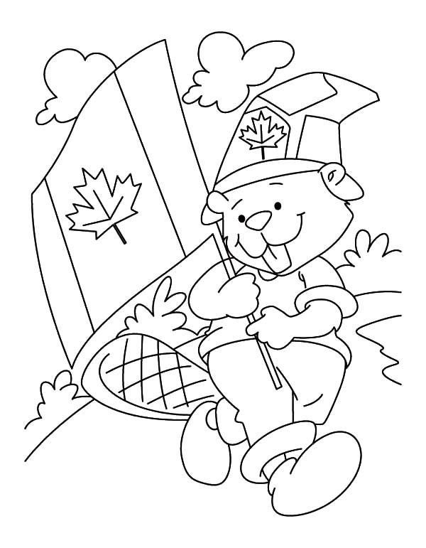 Canada Day, : A Fluffy National Beaver Boyscout on Canada Day Coloring Pages