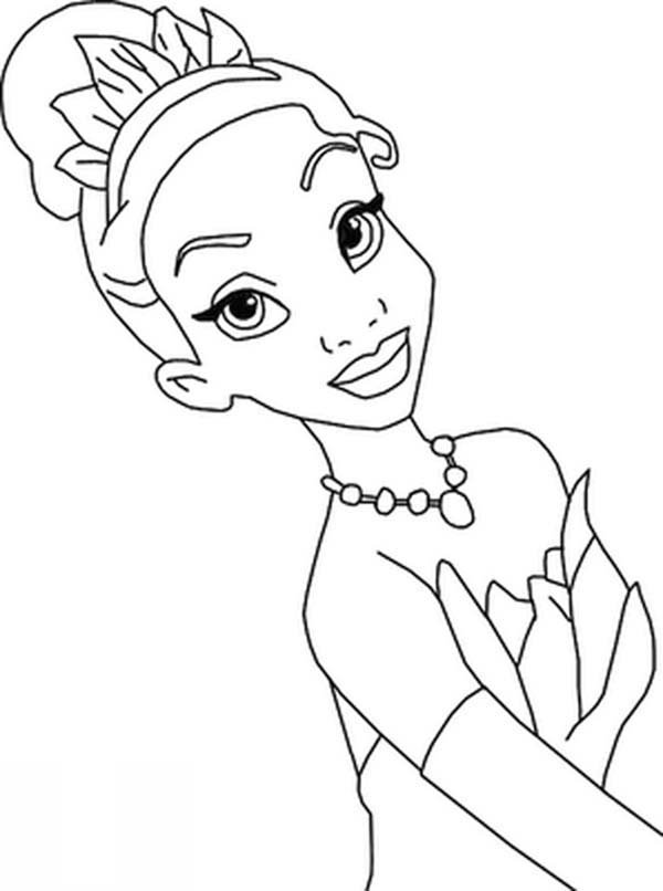 Princess and the Frog, : Beautiful Princess Tiana in Princess and the Frog Coloring Pages