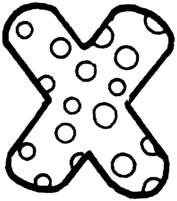 Letter X, : Big Letter X Coloring Page