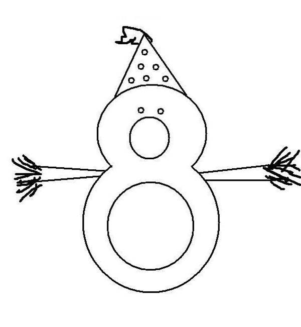 Number 8, : Birthday Number 8 Coloring Page