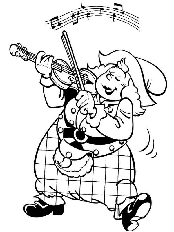 Piet Pirate, : Chef of Piet Pirate Play Violin Coloring Pages