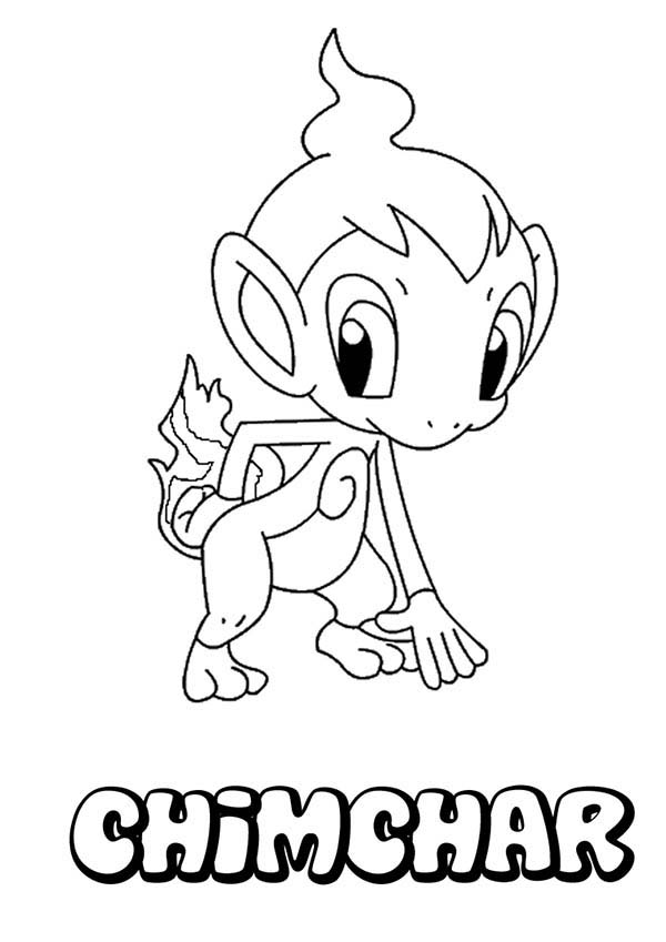 Pokemon, : Chiby Chimchar Pokemon Coloring Pages
