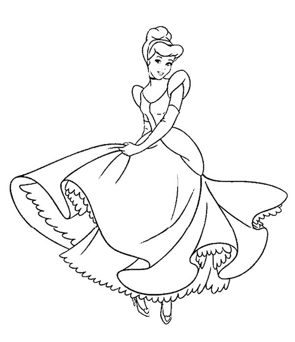 Princesses Birthday, : Dance in Princesses Birthday Party Coloring Pages