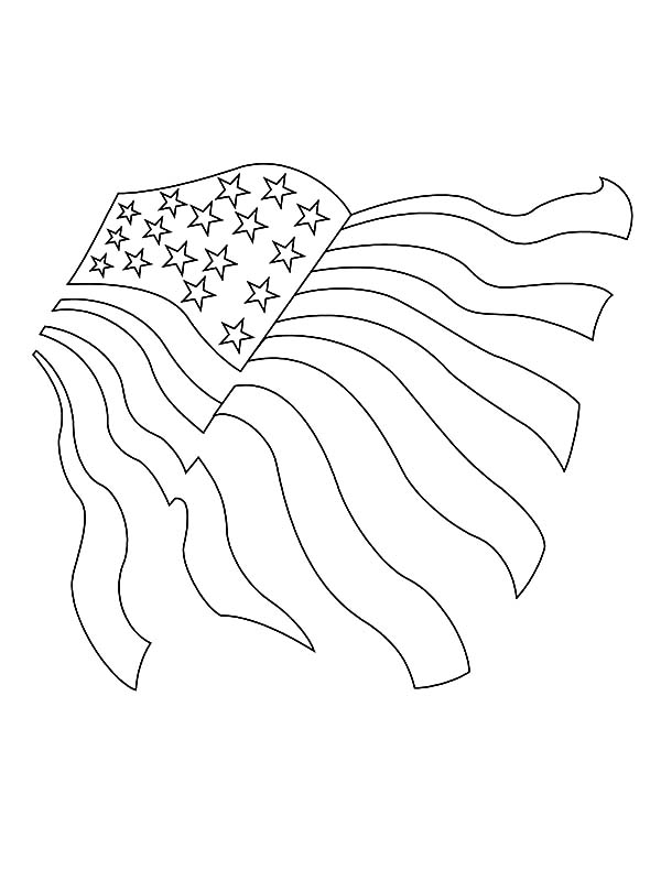 Independence Day, : Drawing American Flag for 4th July Independence Day Coloring Page 2