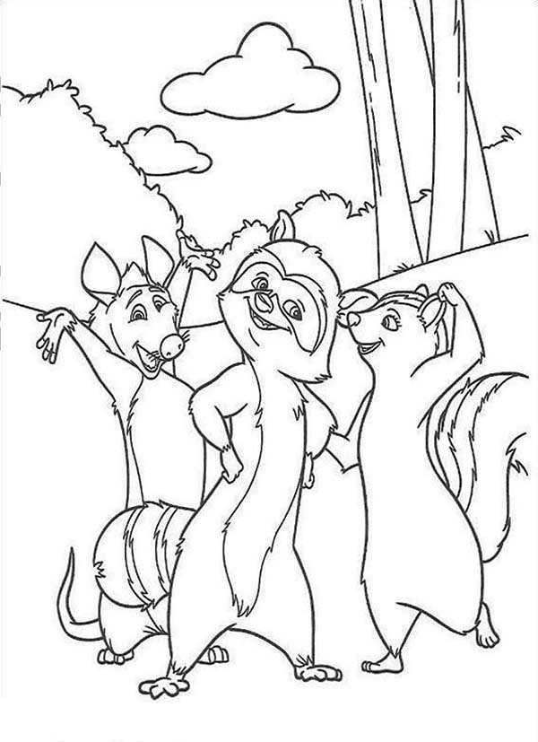 Over the Hedge, : Drawing Character from Over the Hedge Coloring Pages