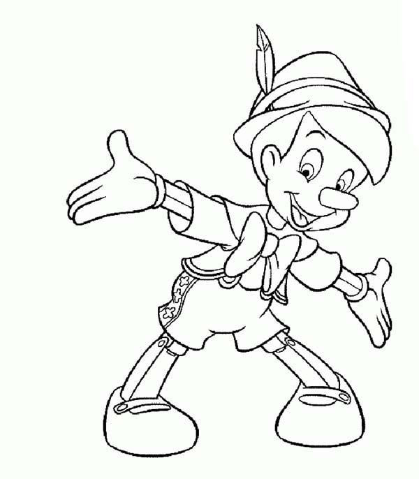 Pinocchio, : Happy Pinocchio Coloring Pages