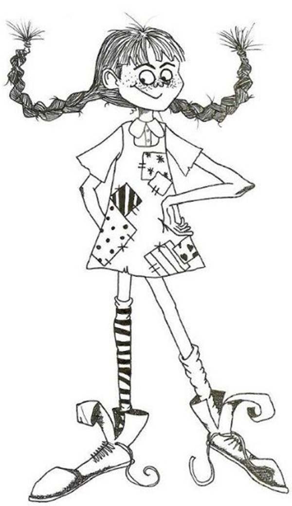 Pippi Longstocking, : How to Draw Pippi Longstocking Coloring Pages