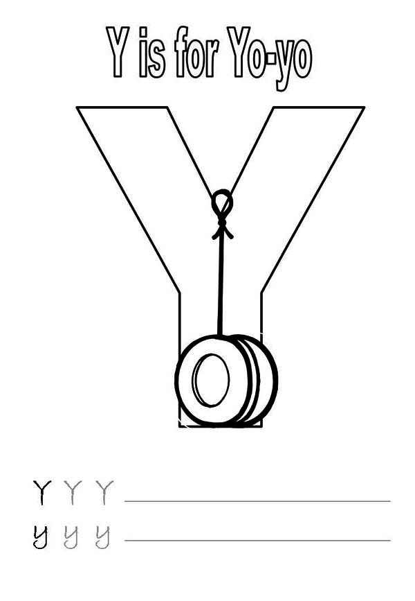 Letter Y, : Letter Y is for Yo Yo Worksheet Coloring Page