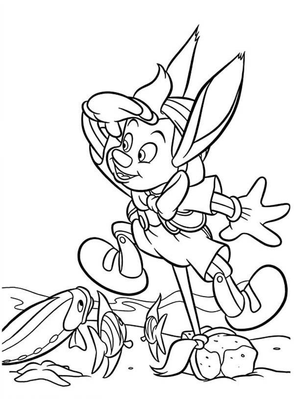 Pinocchio, : Pinocchio Looking for His Friend Coloring Pages