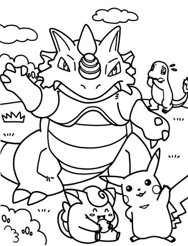 Pokemon, : Pokemon Having Fun Together Coloring Pages