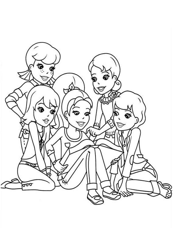 Polly Pocket, : Polly Being Comforted by Her Friends in Polly Pocket Coloring Pages