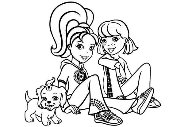 Polly Pocket, : Polly Meet Her Friend Shani in Polly Pocket Coloring Pages