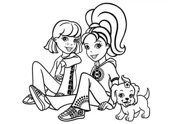 Polly Pocket, : Polly and Crissy Hangout Together in Polly Pocket Coloring Pages