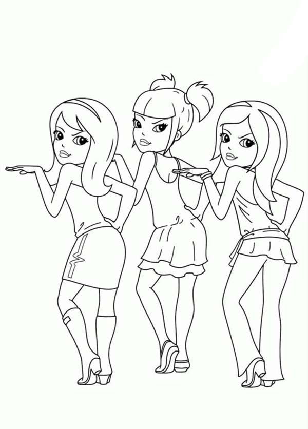 Polly Pocket, : Polly and Friends Dancing in Polly Pocket Coloring Pages
