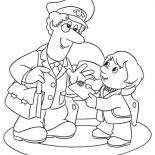 Postman Pat, Postman Pat Deliver A Mail To A Little Kid Coloring Pages: Postman Pat Deliver a Mail to a Little Kid Coloring Pages