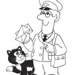 Postman Pat, Postman Pat Delivering Mail With Jess Coloring Pages: Postman Pat Delivering Mail with Jess Coloring Pages