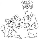 Postman Pat, Postman Pat Put All Mail In A Bag Coloring Pages: Postman Pat Put All Mail in a Bag Coloring Pages