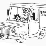 Postman Pat, Postman Pat Ride His Royal Mail Car Coloring Pages: Postman Pat Ride His Royal Mail Car Coloring Pages