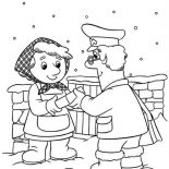 Postman Pat, Postman Pat Still Deliver Mail In Snow Weather Coloring Pages: Postman Pat Still Deliver Mail in Snow Weather Coloring Pages