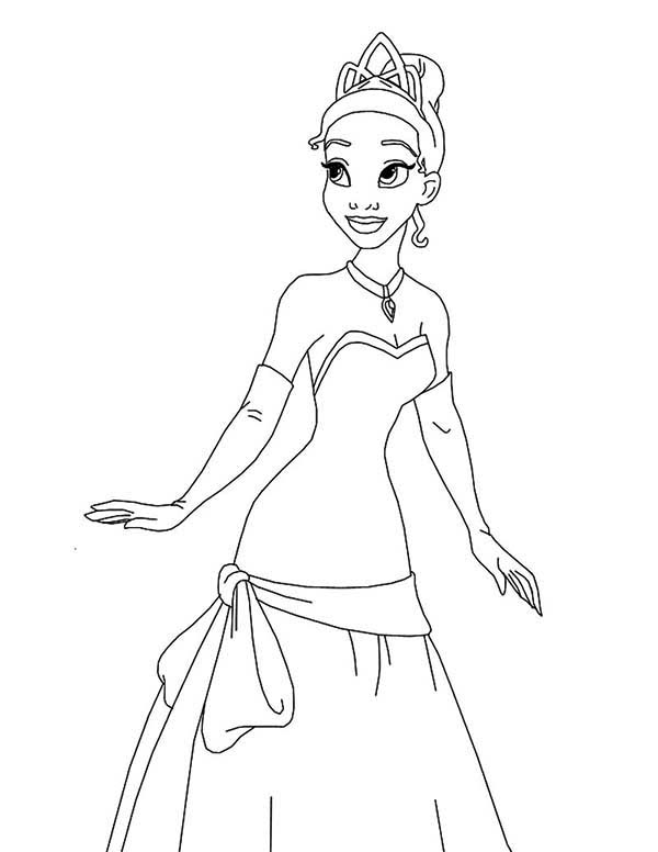 Princess and the Frog, : Princess is so Adorable in Princess and the Frog Coloring Pages
