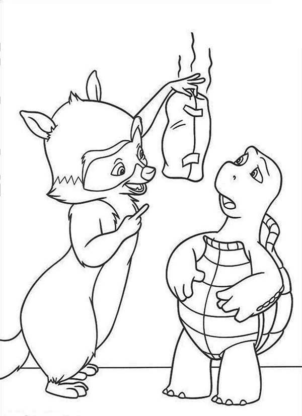 Over the Hedge, : RJ Show Verne Stinky Socks in Over the Hedge Coloring Pages