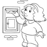 Postman Pat, Sarah Put A Letter To Mailbox In Postman Pat Coloring Pages: Sarah Put a Letter to Mailbox in Postman Pat Coloring Pages