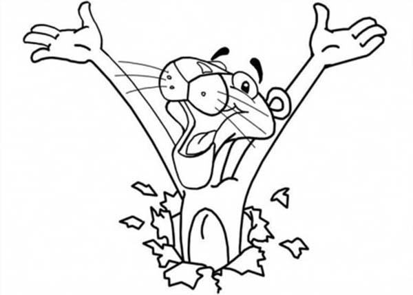 Pink Panther, : Surprised Pink Panther Coloring Pages
