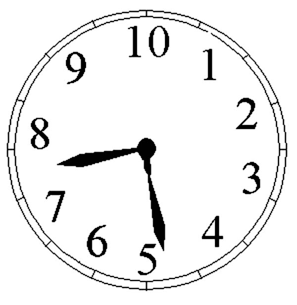 Analog Clock, : Analog Clock Picture Coloring Pages