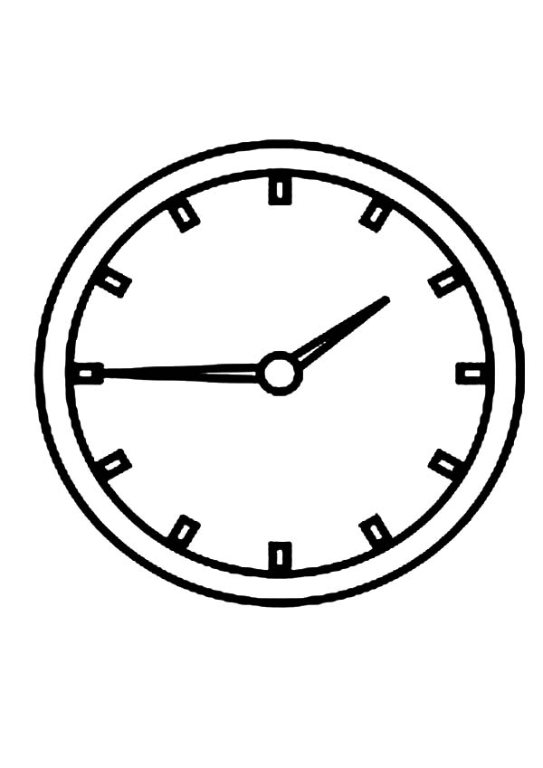 Analog Clock, : Analog Clock on the Wall Coloring Pages