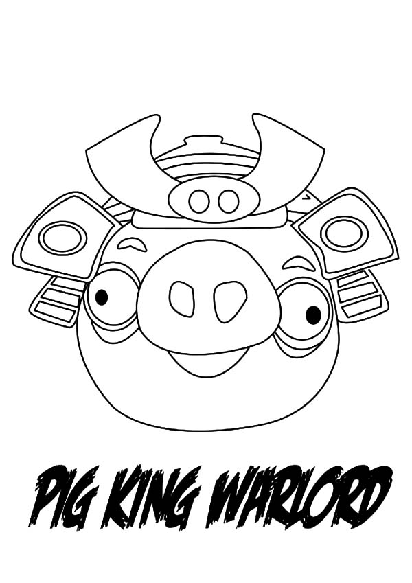 Angry Bird Pigs, : Angry Bird Pigs King Warlord Coloring Pages
