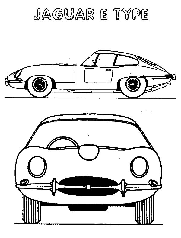 Jaguar Cars, : Antique Cars Jaguar E Type Coloring Pages