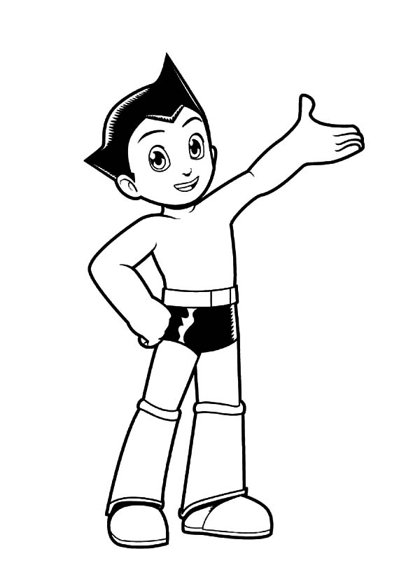 Astro Boy, : Astro Boy Greeting Coloring Pages