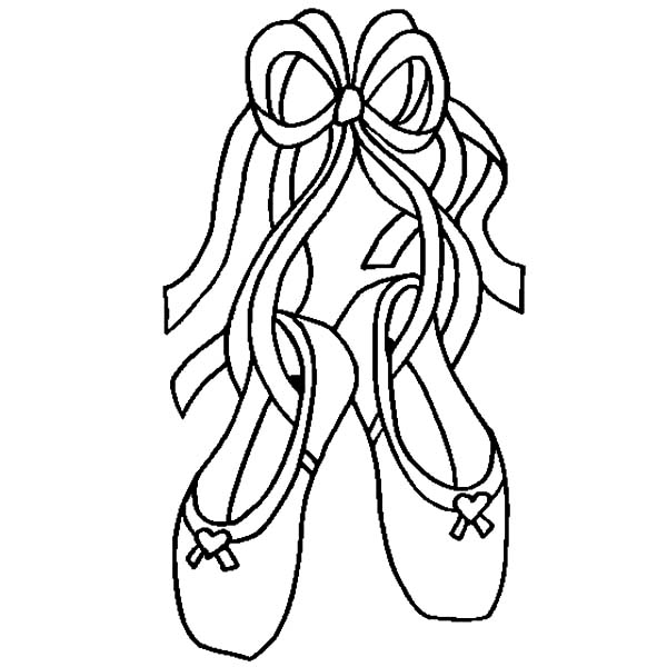 Ballerina Shoes, : Beautiful Ballerina Shoes Coloring Pages