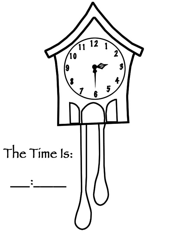 Analog Clock, : Bird House Analog Clock Coloring Pages