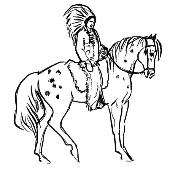 Appalooshorse, : Chief Ride Appalooshorse Coloring Pages