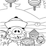 Angry Bird Pigs, Chinese New Year Angry Bird Pigs Coloring Pages: Chinese New Year Angry Bird Pigs Coloring Pages