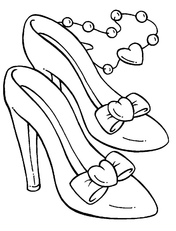 Ballerina Shoes, : Cinderella-shoe-coloring-pages