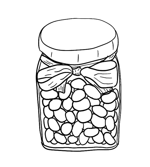 Jar, : Jelly Beans in Jar Coloring Pages