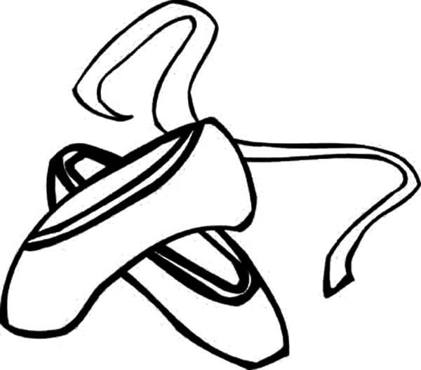 Ballerina Shoes, : Little Girl Ballerina Shoes Coloring Pages