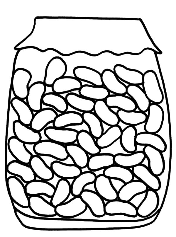Jar, : Nutrious Jelly Bean Jar Coloring Pages